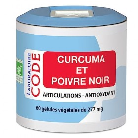 Curcuma et poivre noir bio - 60 gélules - Pour apaiser les articulations