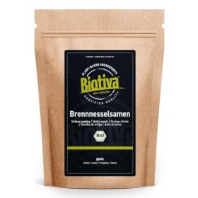 Biotiva Tisane de feuilles dortie bio 250g - Tisane dortie - Feuilles en vrac - 100% dortie bio - Conditionné et contrôlé 