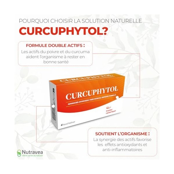 Curcuphytol - Complément Alimentaire Curcuma - Anti Oxydant, Anti Inflammatoire, Bien-être Général de l’Organisme - Racine de