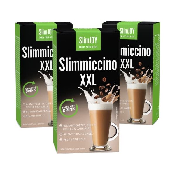 SlimJOY Slimmiccino XXL - Délicieux café avec du Garcinia Cambogia, de lextrait de café vert et du Guarana - avec un E-book 