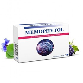 Memophytol - Complément Alimentaire Mémoire et Concentration - Cerveau, Focus, Attention - Raisin, Bleuet, Ginkgo Biloba, Bac