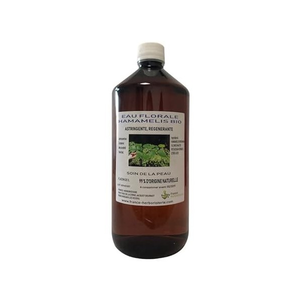 Eau florale hamamelis BIO flacon 1 litre.