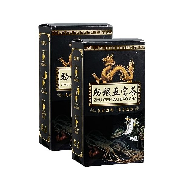 Ginseng Five Treasures Tea Rein Tea, Zhu Gen Wu Bao Cha, Thé Chinois Pour Les Soins Des Reins Pour Hommes, Tisane Chinoise Es