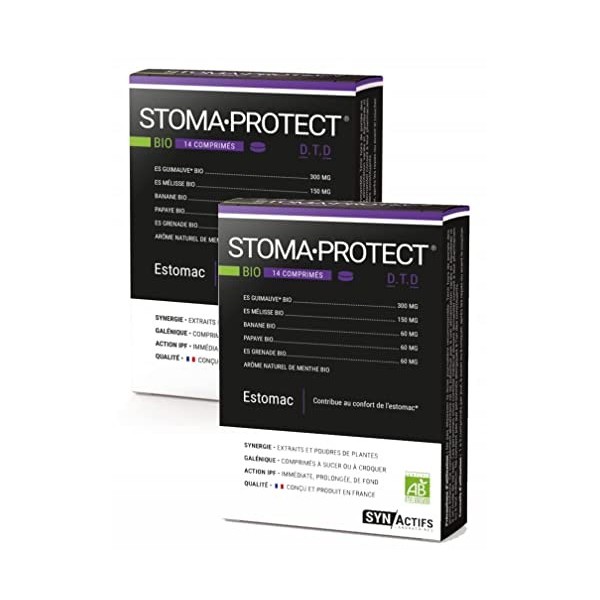 SYNACTIFS - STOMA PROTECT Bio - Complément alimentaire BIO - Confort au Confort de lESTOMAC - Lot de 2x14 Comprimés 2 