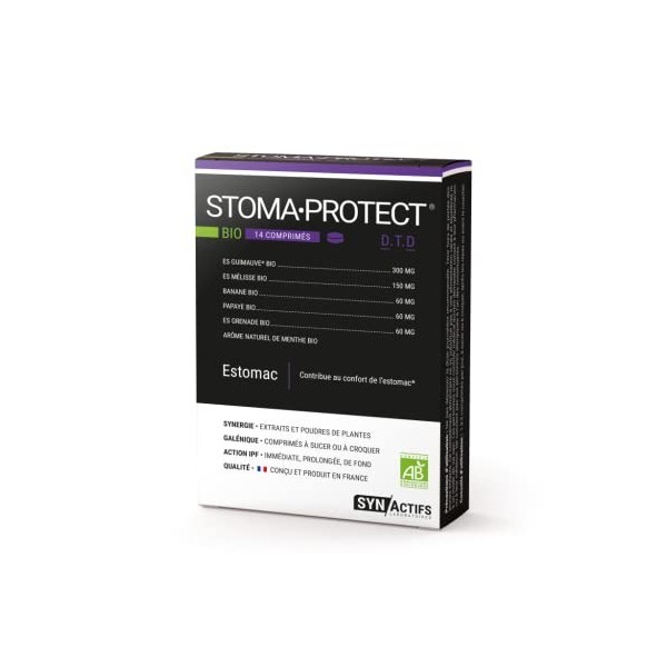 SYNACTIFS - STOMA PROTECT Bio - Complément alimentaire BIO - Confort au Confort de lESTOMAC - Lot de 2x14 Comprimés 2 