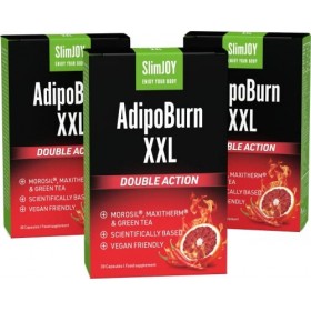 SlimJOY AdipoBurn XXL - Extrait de Feuille de Thé Vert, Morosil, Poivre de Cayenne et Caféine - 3x30 Gélules par Sensilab - a