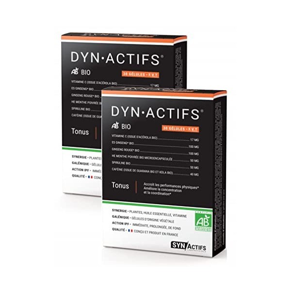 ARAGAN - DYNActifs BIO Tonus - Complément Alimentaire Bio - Accroit les performances physiques, Améliore la concentration et 