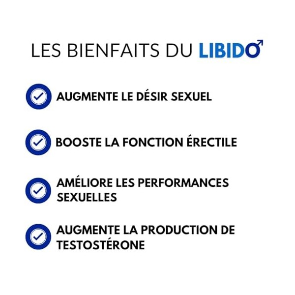 Libido version homme - 120 gélules | Désir | Performances | Endurance | 100% naturel | Fabriqué en France | Nutrition pro