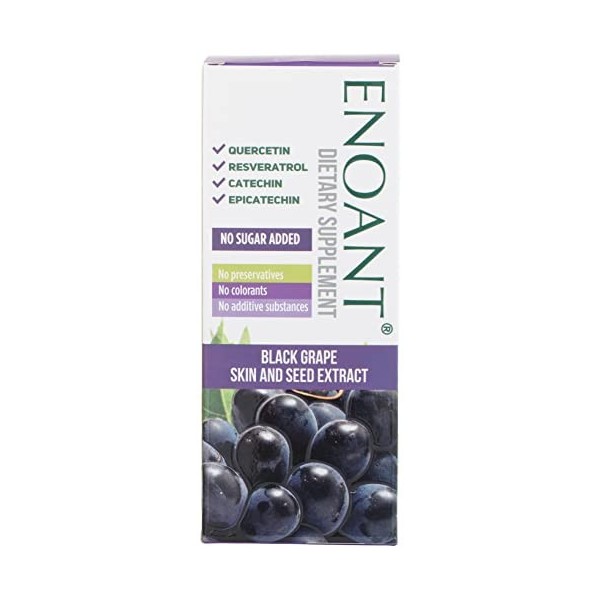 Enoant - Extrait liquide de peau et de pépins de raisin noir, concentré de polyphénols de raisin, 47780 mg/L de polyphénols t