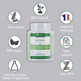 SILICIUM + | COMPLEXE ARTICULATIONS | FLEXIBILITÉ | RENFORCEMENT | Ortie piquante, Prêle, Bambou | 120 Gélules | FORTYFIA | F