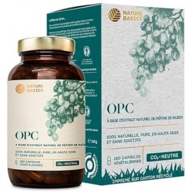 Nature Basics® Extrait naturel de pépins de raisin OPC certifié & durable en pot | 180 gélules végétaliennes & hautement dosé