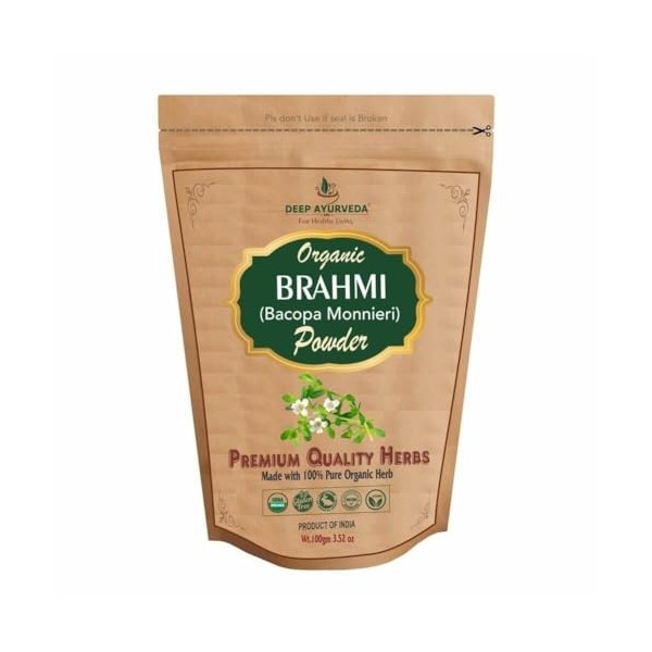 Brahmi Poudre biologique Bacopa Monnieri 100 g Deep Ayurveda