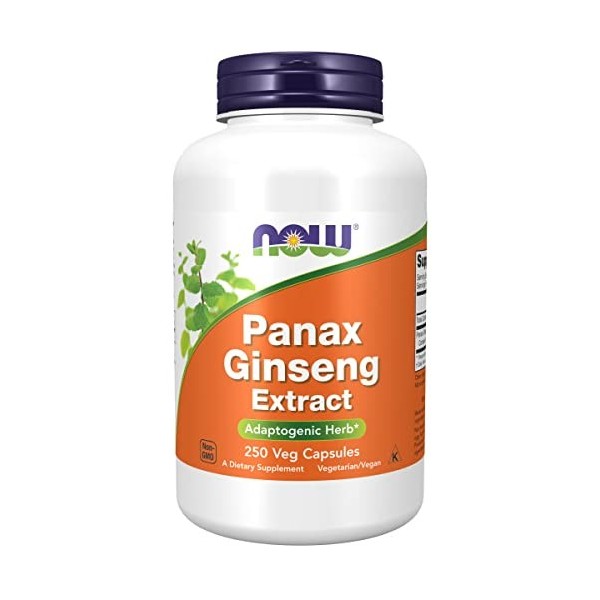 Now Foods, Panax Ginseng Extract, 500mg, 250 Capsules végétaliennes, Testé en Laboratoire, Sans Gluten, Sans Soja, Végétarien