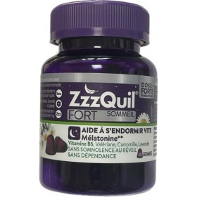 ZzzQuil FORT Sommeil 30 gommes - Dose plus FORTE de MELATONINE 1.7mg - Lot de 2 Boites de 30 Gommes 2F 