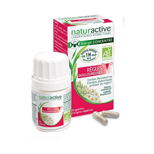 Naturactive Règles douloureuses BIO Confort Menstruel et Crampes abdominales pendant les règles - Lot de 2 boites de 30 gélul