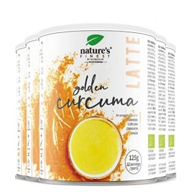 Natures Finest Golden Curcuma Latte 125g | Mélange de thé au curcuma, à la cannelle et au gingembre | Convient aux Vegans et