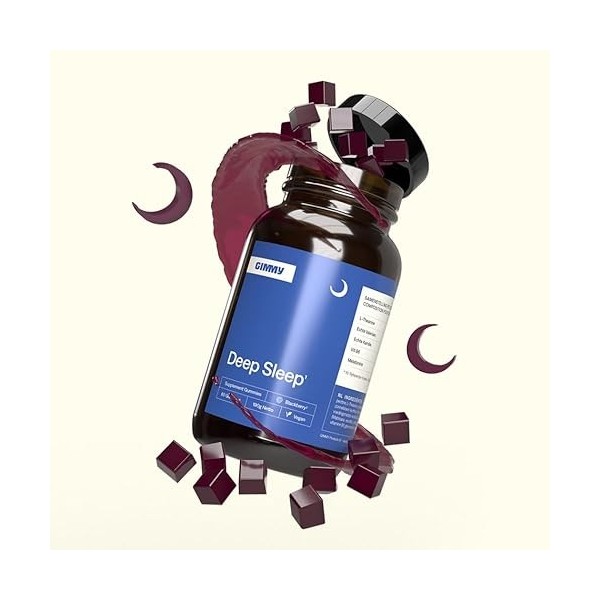 GIMMY Deep Sleep - compliment alimentaire aux gommes pour le sommeil - melatonine, L-théanine, valériane, vitamine B6 et camo