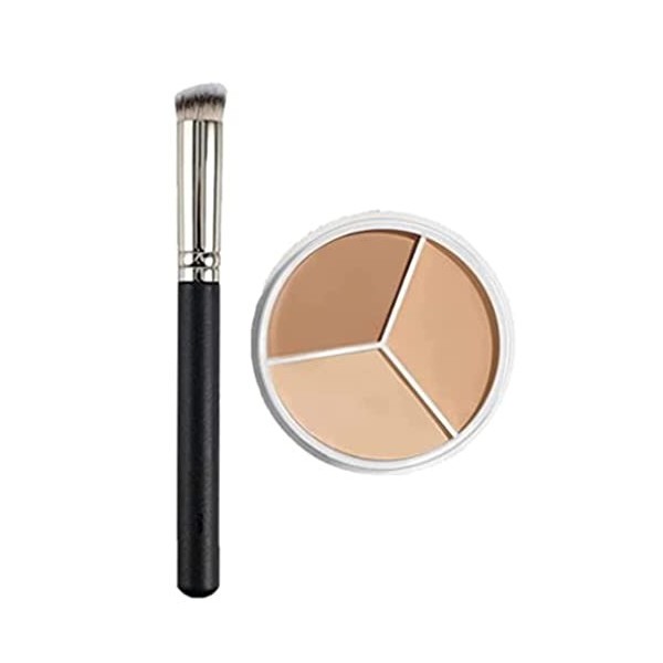 Sweet Mint Concealer, Palette danti-cernes tricolores, Couvre les marques dacné et les cernes, Crème de fond de teint 3 en 