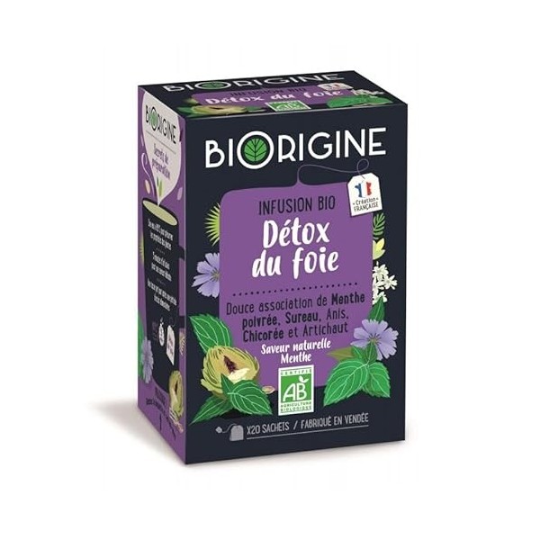 VITARMONYL - Biorigine Infusion Détox Du Foie Biorigine 20 Sachets 29G - le Lot De 4