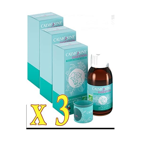 LAUDAVIE Calmosine - CALMOSINE digestion - Boisson apaisante et digestive aux extraits de plantes BIO - Lot de 3 x 100 ml 3 