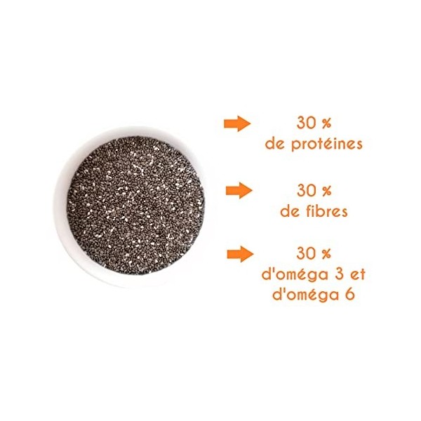 2kg 2x1kg GRAND FORMAT Graine de chia Superfood Superaliment GRAINES DE CHIA de qualité LE MONOPATI