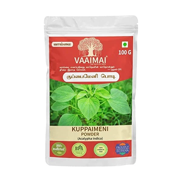 CROV VAAIMAI Poudre de Kuppaimeni / Acalypha Indica, 100 g