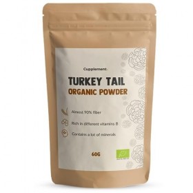 Cupplement Mélange de champignons Reishi, Chaga, crinière de Lions et Cordyceps | Bio | Mousseur & Scoops gratuits | Poudre d