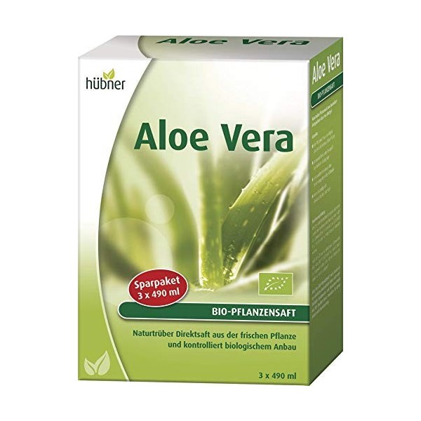 Schönner Lot de 3 jus de plantes bio à laloe vera DE-ÖKO-003 490 ml