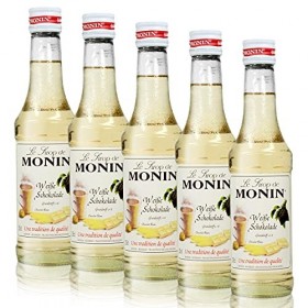 5 x Monin blanc sirop de chocolat, bouteille de 25 -pour les cocktails, de café ou de cuisson