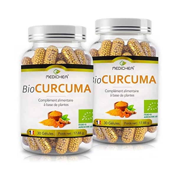 Curcuma BIO MICRO GRANULE Nouvelle Génération - Turmipure Gold - libération prolongée - Capsules Vegan 2 Piluliers - 2 Mois 