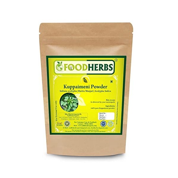 AOZA Foodherbs Poudre de Kuppaimeni 200 g / Acalypha Indica / Ortie indienne / Épilation indésirable / Acné / Guérison des pl