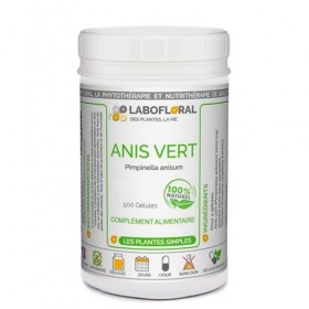 Anis vert Labofloral 500 gélules dosées à 260 mg - Complément alimentaire - Digestion, ballonnements - Fabriqué en France