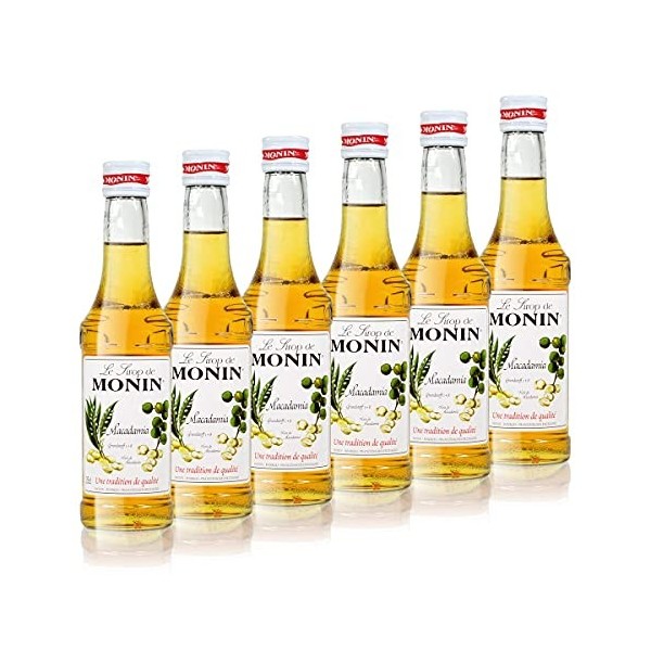 6 x Monin sirop de noix de macadamia, flacon 250 m