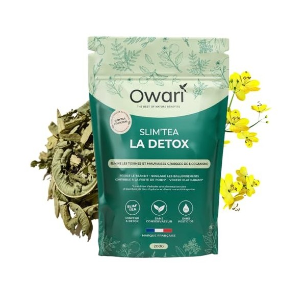 OWARI SLIM TEA - The Cure Détox - Soutien Régime - Cure Détox 15 jours - Thé en Vrac 200 g - Boisson 100% Naturelle et Produi