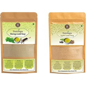 AOZA Nutrisupa Combo Soupe de lentilles Moringa 125 g avec soupe Agathi 125 g