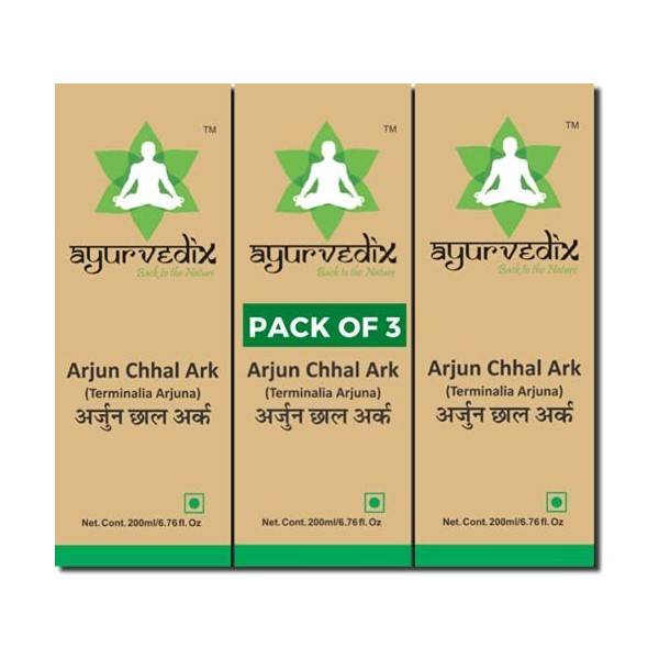 Ayurvedix Arjun Chhal Ark Terminalia Arjuna aide à promouvoir la santé cardiaque | Gère les niveaux de cholestérol - 200 MLx 