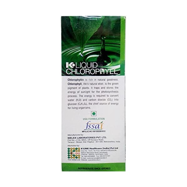 Verem Chlorophylle liquide – 250 ml, vert foncé 