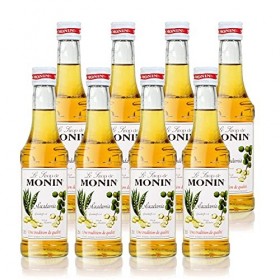 8 x Monin sirop de noix de macadamia, flacon 250 m