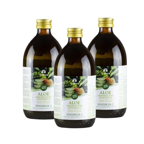 Teo Natura Synergie 2 – Complément à boire – Recette du Père Zago sans alcool avec Aloe Arborescens et Miel Biologique – 1,
