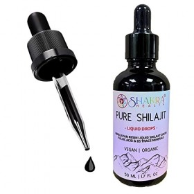 Pure SHILAJIT Gouttes liquides de lHimalaya 50 ml Authentique, végétalien, biologique, acide fulvique et oligo-minéral natur