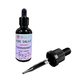 Pure SHILAJIT Gouttes liquides de lHimalaya 50 ml Authentique, végétalien, biologique, acide fulvique et oligo-minéral natur