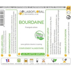 Bourdaine Labofloral 1000 gélules dosées à 250 mg - Complément alimentaire - Laxatif naturel, constipation - Fabriqué en fran