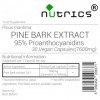 Nutrics® 7600 mg dextrait décorce de pin 95 % de proanthocyanidines 20:1 Strong V Capsules – Poudre 20 fois plus forte – Co
