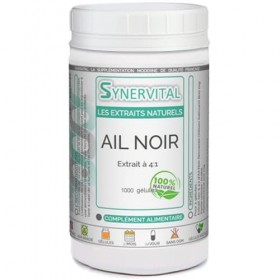Ail Noir Extrait à 4:1 Synervital 1000 gélules dosées à 198mg - Complément alimentaire - Fabriqué en france