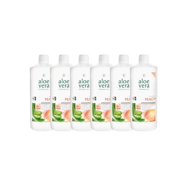 6 x 1 litre de gel à boire à laloe vera Pêche