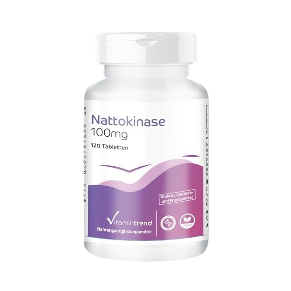 Nattokinase 100mg 4 MOIS de cure - 120 comprimés - Végan - 2000 FU | Vitamintrend®