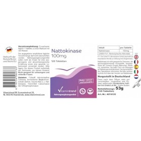 Nattokinase 100mg 4 MOIS de cure - 120 comprimés - Végan - 2000 FU | Vitamintrend®
