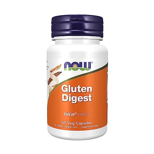 Now Foods, Gluten Digest Enzyme de Gluten , 60 Capsules végétaliennes, Testé en Laboratoire, Sans Soja, Sans Gluten, Sans OG