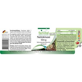 Fairvital | Nattokinase 50mg VEGAN - Fortement dosé - 60 Capsules - dose quotidienne de 2 capsules - FU 2000