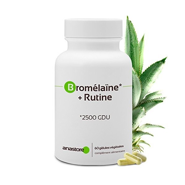 BROMÉLAÏNE + RUTINE * 375 mg / 60 gélules * Anti-inflammatoire, Antioxydants * Garantie Satisfait ou Rembours * Fabriqué en F